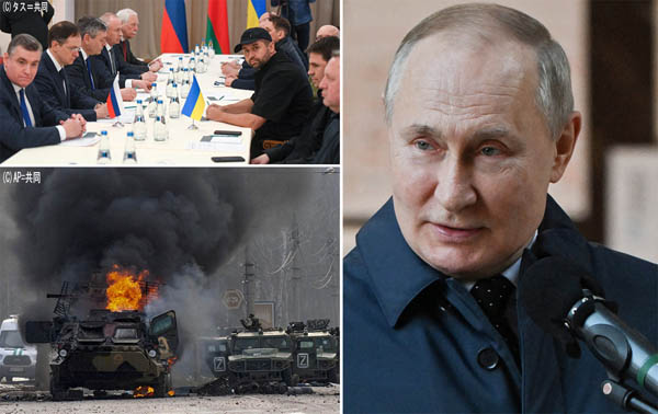 停戦交渉は行われたが…（左上）、ロシアのプーチン大統領は以前とは違う人物？（Ｃ）ロイター／SPUTNIK