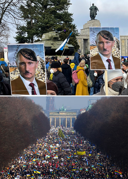 世界中の国々で反プーチン抗議デモ（独ベルリンの大規模集会＝写真）／（Ｃ）ロイター