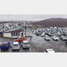 ロシア極東沿海地方の中心都市ウラジオストクの自動車販売場に並ぶ日本の中古車（2018年撮影）／（Ｃ）共同通信社