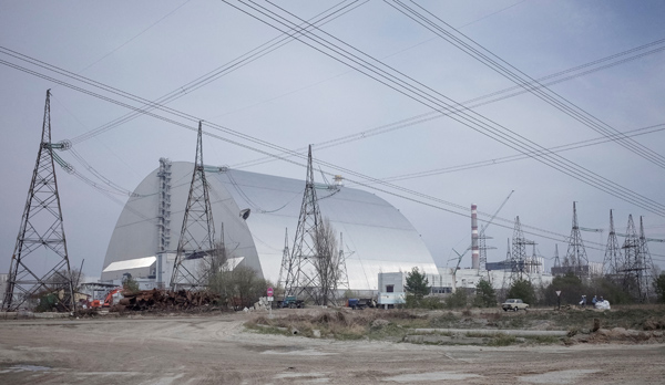 ロシアに掌握されたチェルノブイリ原子力発電所（Ｃ）ロイター