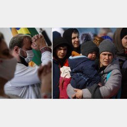 なぜ唐突にブラジルなのか（左）、戦争報道は情緒的になりがち（ウクライナ西部・リヴィウから避難する人たち＝右、14日）／（Ｃ）ロイター