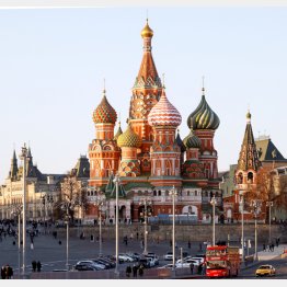 ロシアの首都モスクワ、聖ワシリイ大聖堂と赤の広場（Ｃ）ロイター