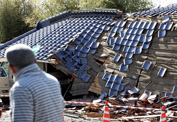 先月の地震も大きな被害があった福島県国見町（Ｃ）共同通信社