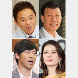 （左上から時計回りに）恵俊彰、橋幸夫、スザンヌ、東貴博（Ｃ）日刊ゲンダイ