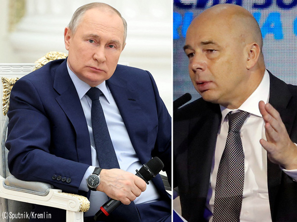 とうとう総攻撃を開始（ロシアのプーチン大統領）、シルアノフ財務相（右）がG20会議にオンラインで出席した（Ｃ）ロイター