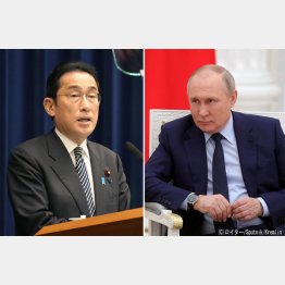 ハト派のふりしたタカ派（岸田首相、右は、ロシアのプーチン大統領）／（Ｃ）共同通信社