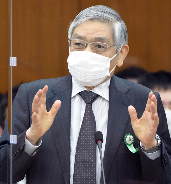黒田総裁は真っ向から否定（Ｃ）共同通信社