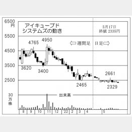 「アイキューブドシステムズ」の株価チャート（Ｃ）日刊ゲンダイ