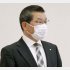 山口県阿武町役場で記者団の取材に応じる花田憲彦町長（Ｃ）共同通信社