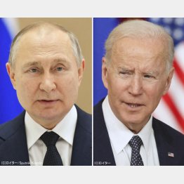 ロシアのプーチン大統領（左＝ロイター／Sputnik／Kremlin）と米国のバイデン大統領（右＝ロイター）