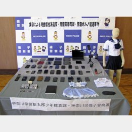 押収された証拠品（神奈川県警提供）