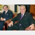 シダックスの志太勤社長（左）と野村克也監督（2003年当時）／（Ｃ）日刊ゲンダイ