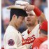 大谷もトラウト（右）もWBCに出場する（Ｃ）共同通信社