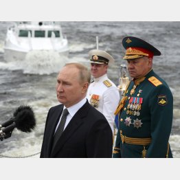 すっかり意気軒（「海軍の日」式典で演説するロシアのプーチン大統領）／（Ｃ）ロイター