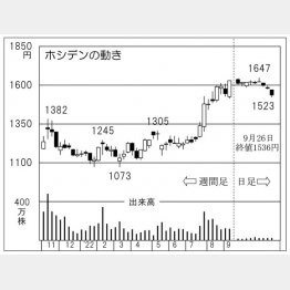「ホシデン」の株価チャート（Ｃ）日刊ゲンダイ