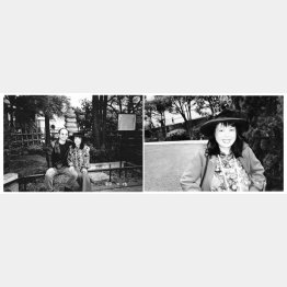 ②荒木と草間 ③草間のポートレート（ともに新宿区の漱石公園にて＝1989年撮影）／（提供写真）