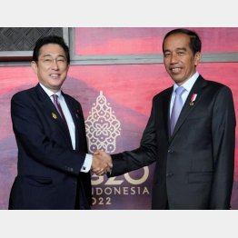 G20議長を務めるインドネシアのジョコ大統領と会談する岸田首相（Ｃ）ロイター