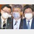 左から松野官房長官、高木国対委員長、萩生田政調会長（Ｃ）日刊ゲンダイ