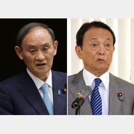 平然と批判（菅前首相＝左）、口は禍の元（麻生自民党副総裁）／（Ｃ）日刊ゲンダイ