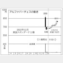 アルファパーチェスの株価チャート（Ｃ）日刊ゲンダイ