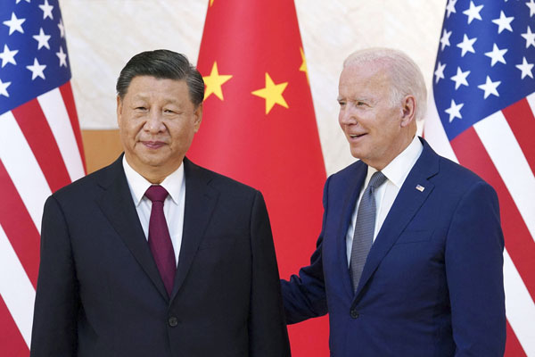 対話局面から一転…（2022年の米中首脳会談）／（Ｃ）ロイター＝共同