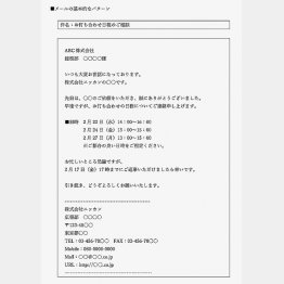 メールの基本的なパターン（Ｃ）日刊ゲンダイ
