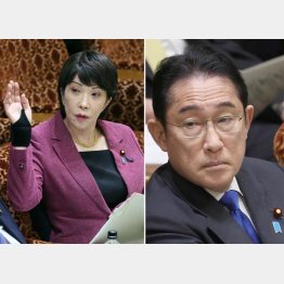 高市経済安保担当相（左）は大概にしろ。岸田首相は頬かむり（Ｃ）日刊ゲンダイ