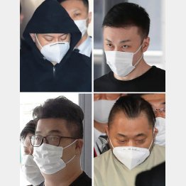 （左上から時計回りに）渡辺優樹、藤田聖也、小島智信、今村磨人の4被告（Ｃ）日刊ゲンダイ