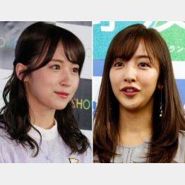 元乃木坂46の衛藤美彩（左）と元AKB48の板野友美／（Ｃ）日刊ゲンダイ