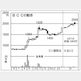 BCCの株価チャート（Ｃ）日刊ゲンダイ