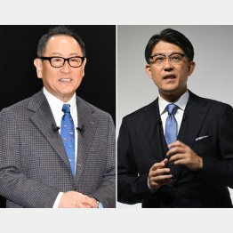 トヨタ自動車の豊田章男会長（左）と佐藤恒治社長（Ｃ）日刊ゲンダイ