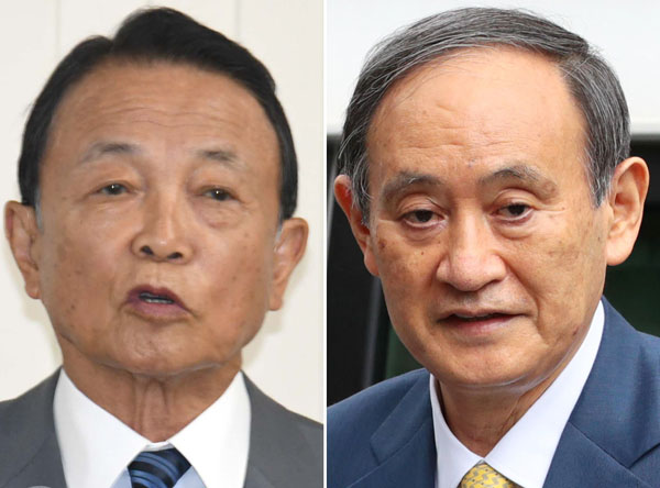 麻生副総裁（左）と菅前首相（Ｃ）日刊ゲンダイ