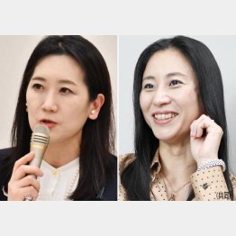 自民党女性局長の松川るい参議院議員（左）と三浦瑠麗氏（Ｃ）日刊ゲンダイ