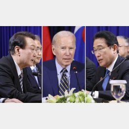 18日に実施される日米韓首脳会談では、米国の「核の傘」を軸とする拡大抑止強化を（代表撮影・共同）