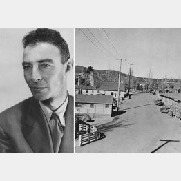 “原爆の父”と呼ばれるロバート・オッペンハイマー博士と当時のロス・アラモス研究所の街（Ｃ）ロイター／米エネルギー省