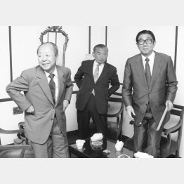 中曽根後継を争った（右から）安倍晋太郎、竹下登、宮澤喜一の各候補（Ｃ）共同通信社