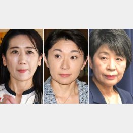 目ぼしい女性閣僚候補は皆無で…（左から松川るい参院議員、小渕優子元経産相、上川陽子元法相）／（Ｃ）日刊ゲンダイ