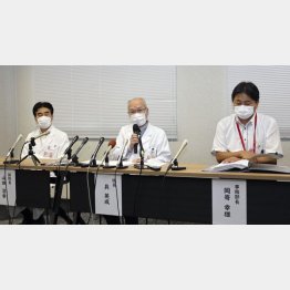 26歳医師自殺で神戸市の「甲南医療センター」病院が開いた記者会見（Ｃ）共同通信社
