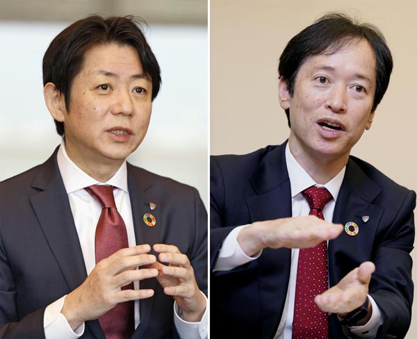 二頭体制（第一生命HDの菊田徹也社長と第一生命保険の隅野俊亮社長＝右）／（Ｃ）共同通信社