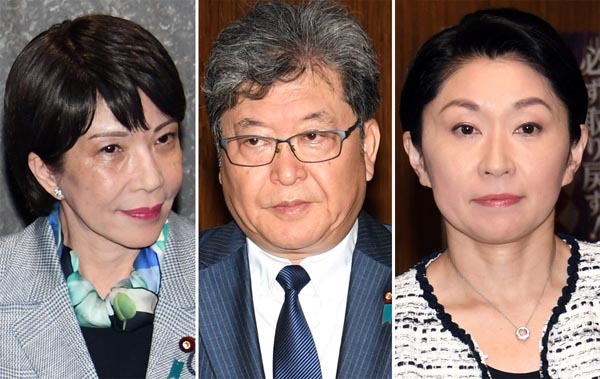 左から自民党の高市安保担当相、萩生田政調会長、小渕選対委員長（Ｃ）日刊ゲンダイ