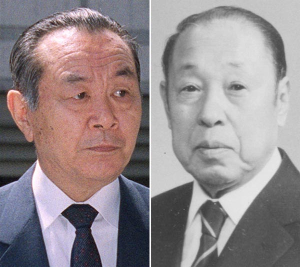 渡辺広康氏（左）と小針歴二氏（Ｃ）共同通信社