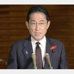 4日は、所得減税の検討も示唆した岸田首相（Ｃ）共同通信社