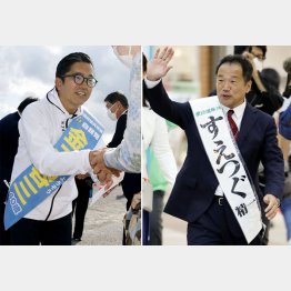 長崎の補選は大激戦（自民党の金子容三候補と立憲民主党の末次精一候補＝右）／（Ｃ）共同通信社