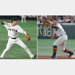 今季終盤に三塁に入った坂本（左）、岡本和真は来季一塁（Ｃ）日刊ゲンダイ