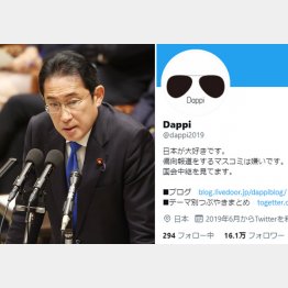 岸田首相（右はDappiのツイッター＝現Xから）／（Ｃ）日刊ゲンダイ