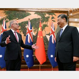中豪は関係改善加速（アルバニージー豪首相を歓迎する中国の習近平国家主席）　（Ｃ）ロイター／AAP Image