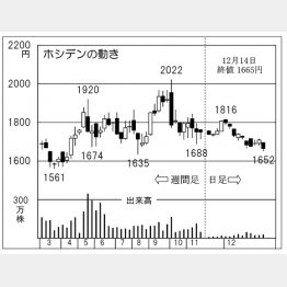ホシデンの株価チャート（Ｃ）日刊ゲンダイ