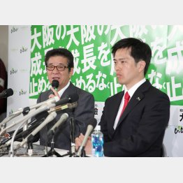 「大阪維新の会」松井一郎代表（左）時代の2019年は、大阪ダブル選挙の年（Ｃ）日刊ゲンダイ