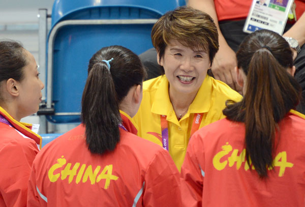 2012年ロンドン五輪、中国代表率いる井村雅代ヘッドコーチ（Ｃ）ＪＭＰＡ