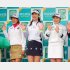 会見に出席した（左から）小倉彩愛、鶴岡果恋、勝みなみ（Ｃ）日刊ゲンダイ